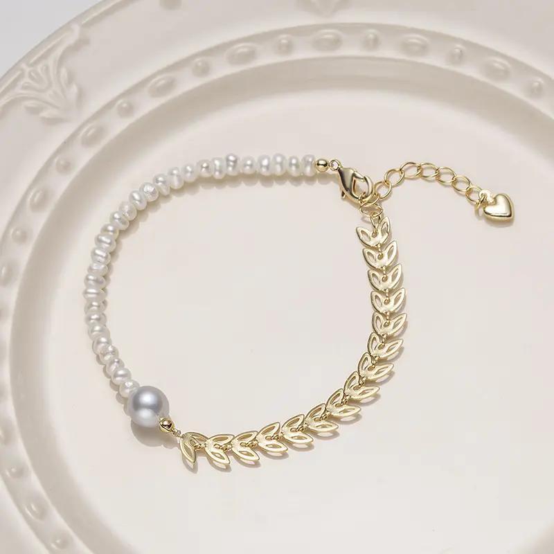 Akoya Madama And Baby Pearl Baroque Bracelet：Baby Pearl 3-4mm Freshwater /Madama 6-7mm Seawater Alloy (zpym041)