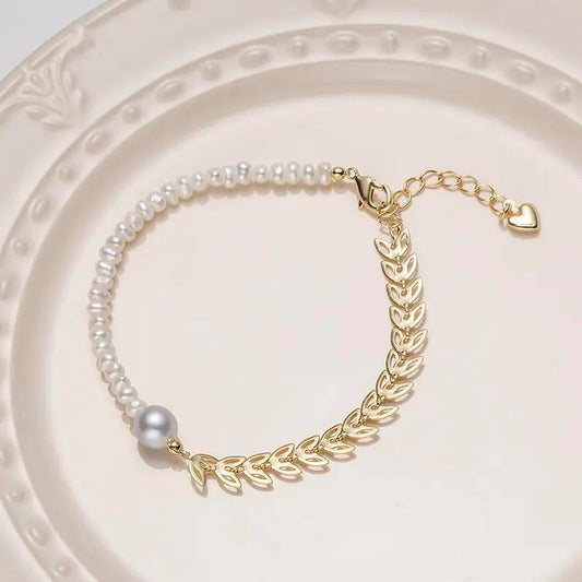 Akoya Madama And Baby Pearl Baroque Bracelet：Baby Pearl 3-4mm Freshwater /Madama 6-7mm Seawater Alloy (zpym041)