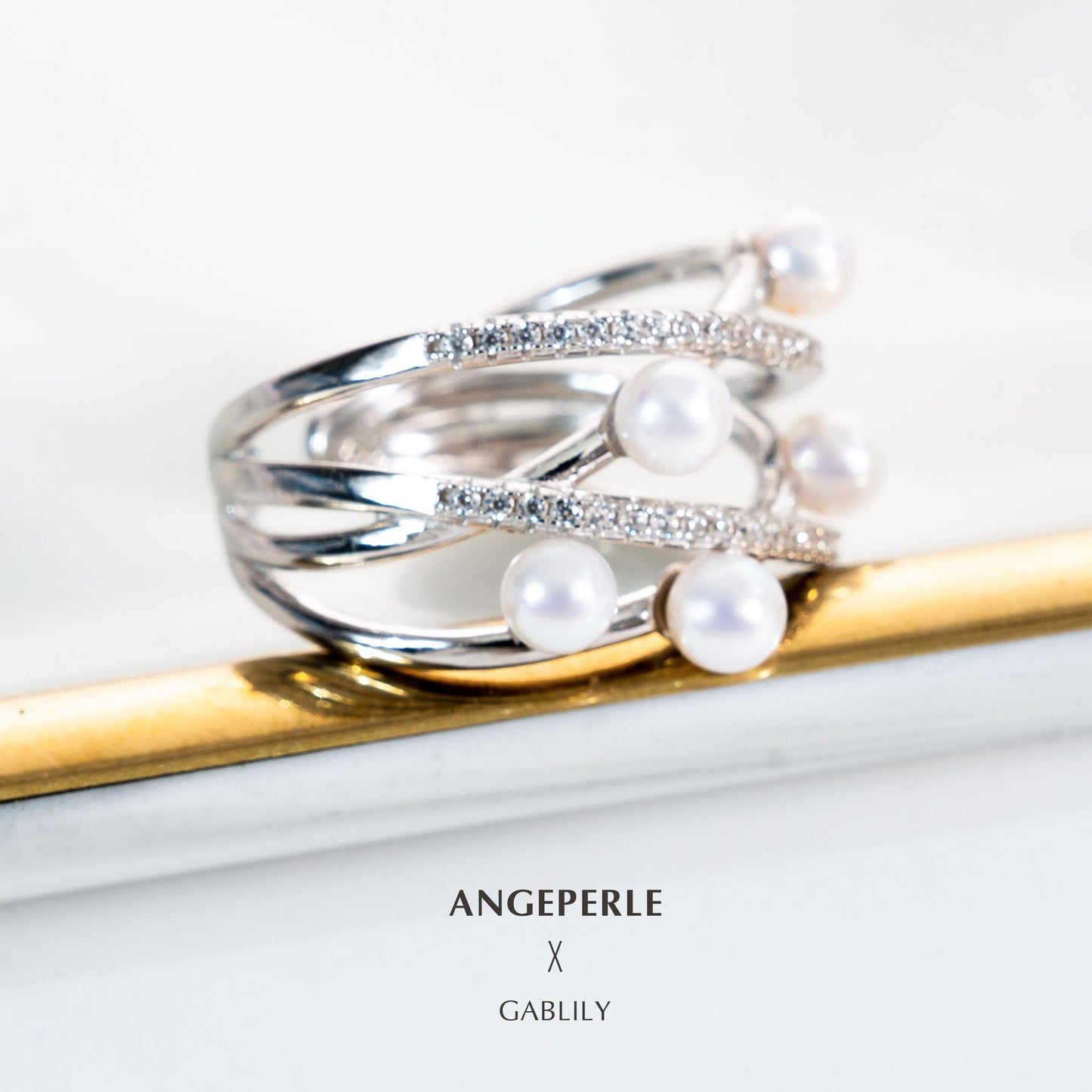 Gablily Loop By Loop Baby Pearl Ring: 3.5-4mm Freshwater S925 Silver (TSJCY776)