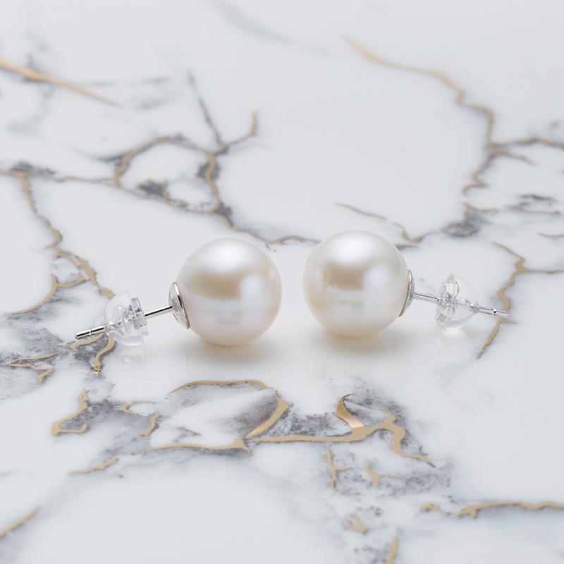 Gablily Classic Pairing Pearl Earrings: 10-11mm Freshwater S925 Silver (TSZL821)