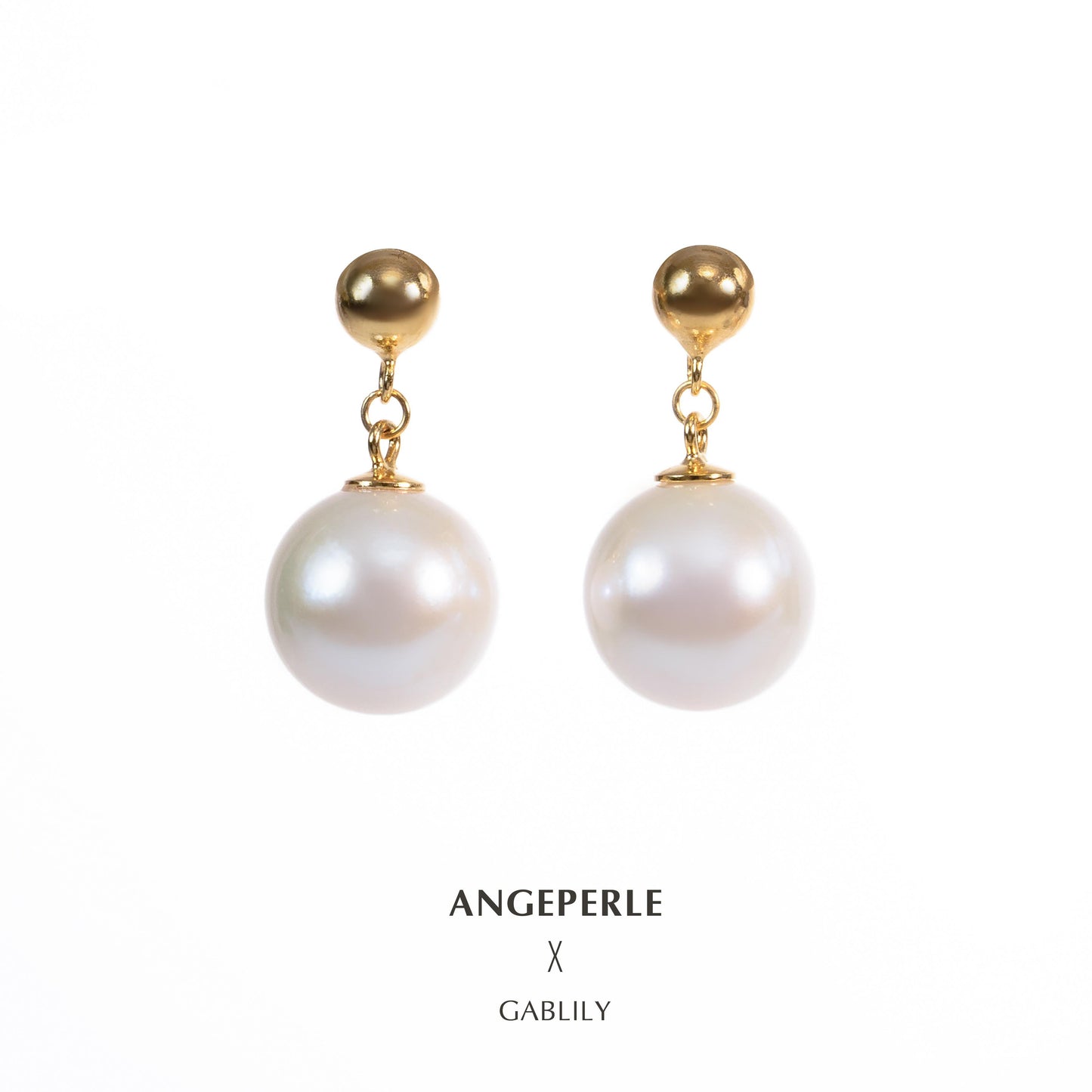 Gablily Classic Pearl Earrings: 11-12mm Freshwater S925 Silver (TSJCY759)