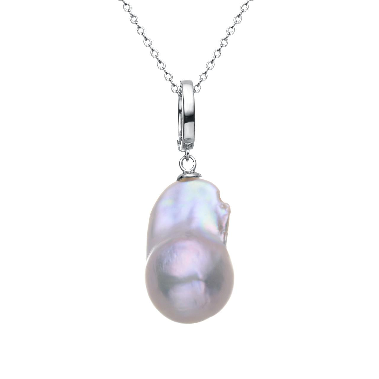 Multi-purpose Clasp Baroque Pearl Pendant: 13-20mm Freshwater S925 Silver (TSBJ613)