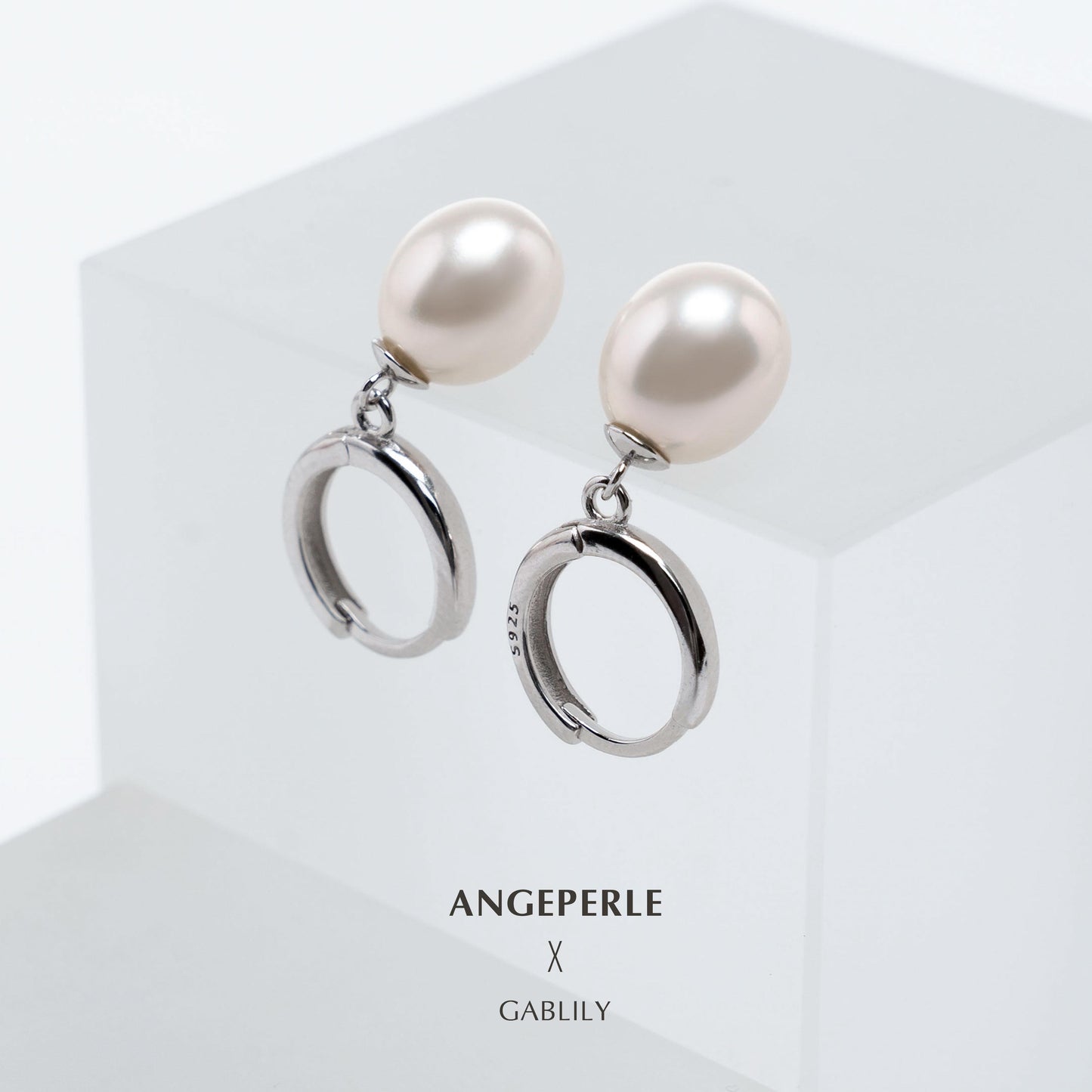 Oval Pearl Flexible Earrings: 8-9mm Freshwater S925 Silver (TSJCY820)