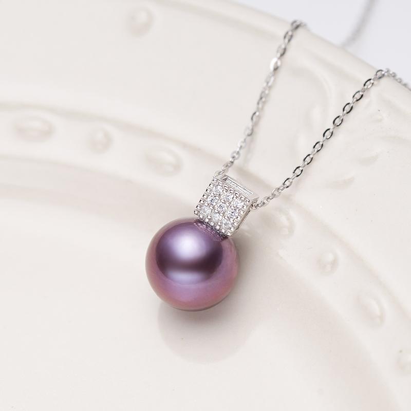 Edison Purple Pearl Elegant Pendant ：9-10mm Freshwater S925 Silver (tsjcy041)