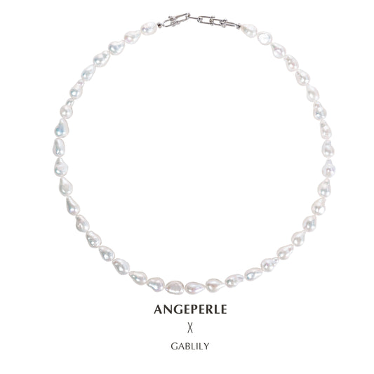 Gablily Baroque Pearl Necklace Fashionable And Special-shaped Daily Wear: 7-8mm Freshwater S925 Silver (TSJCY571)