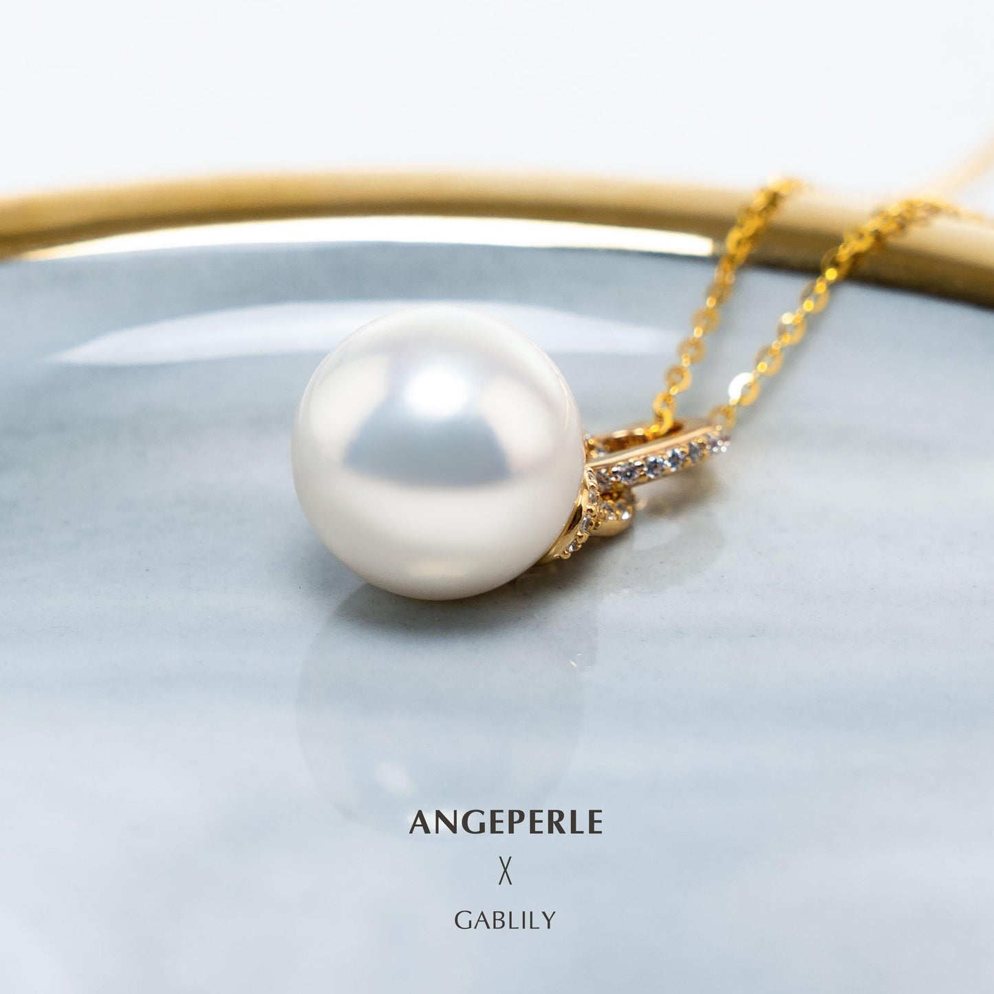 Gablily Omnipotent Clasp High Quality White Pearl Pendant: 12-13mm Freshwater S925 Silver (TSSLF20)