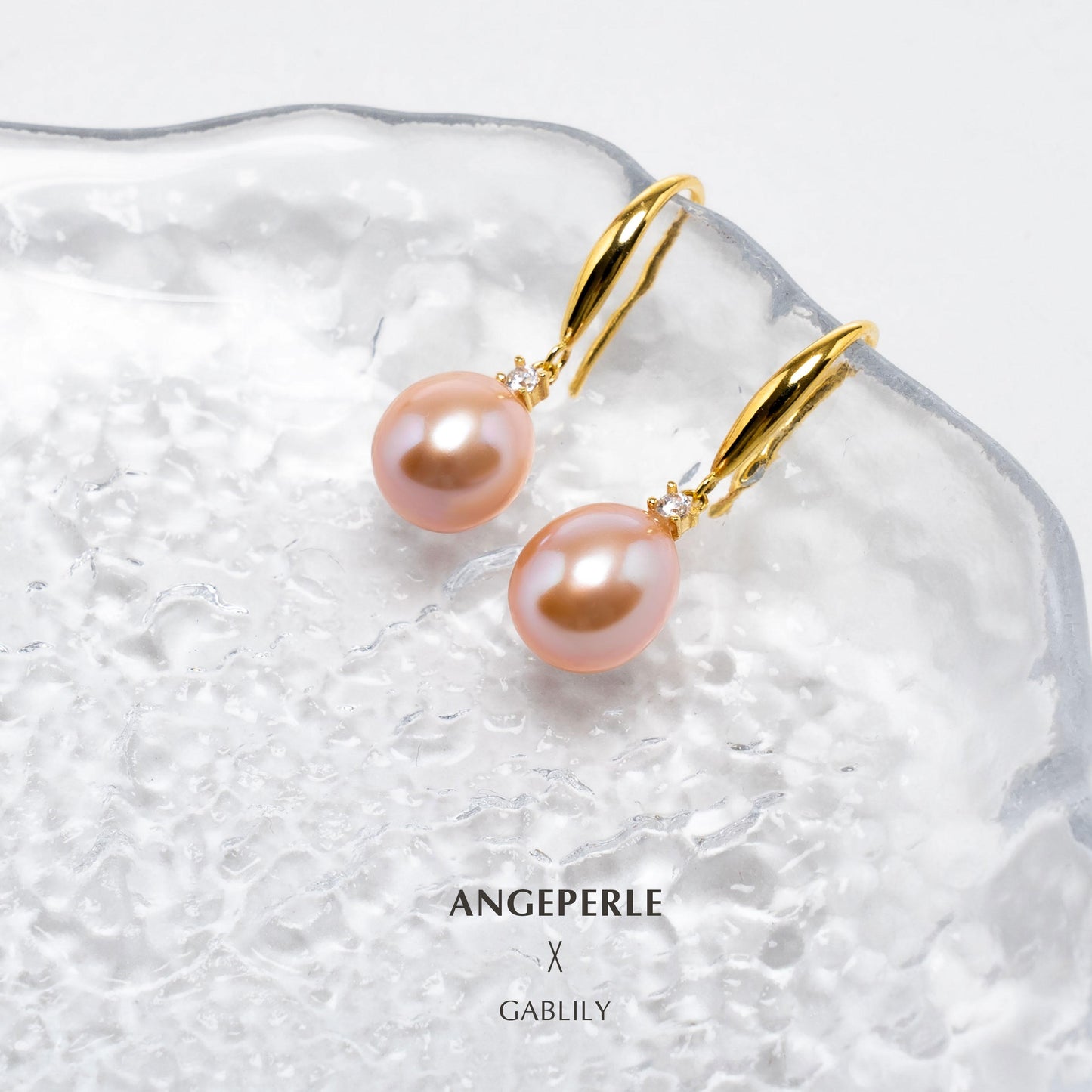 Drop-shaped Dry Rose Pink Color Pearl Earrings：8-9mm Freshwater S925 Silver (TSJCY810)