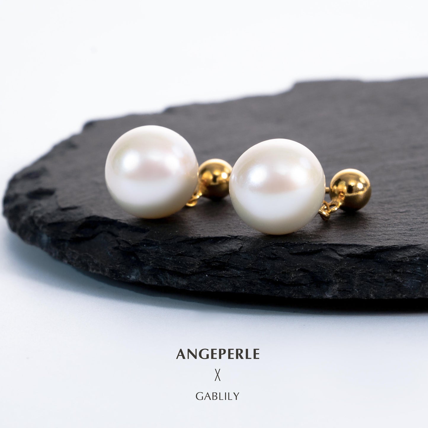 Gablily Classic Pearl Earrings: 11-12mm Freshwater S925 Silver (TSJCY759)