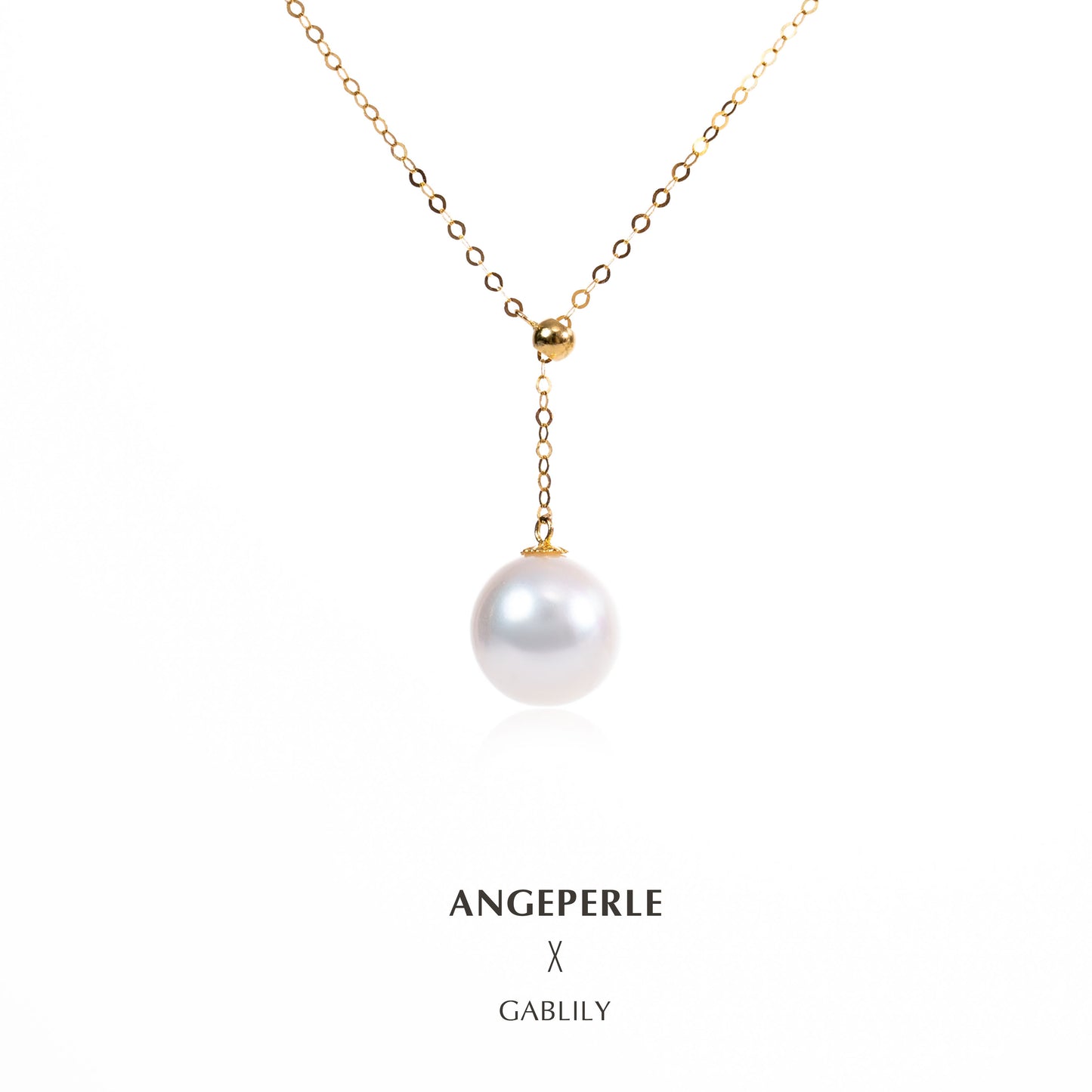 CGRL Certificate Gablily Y Chain Pearl Pendant: 9-10mm Freshwater 18K Gold Chain (TSJCY724)