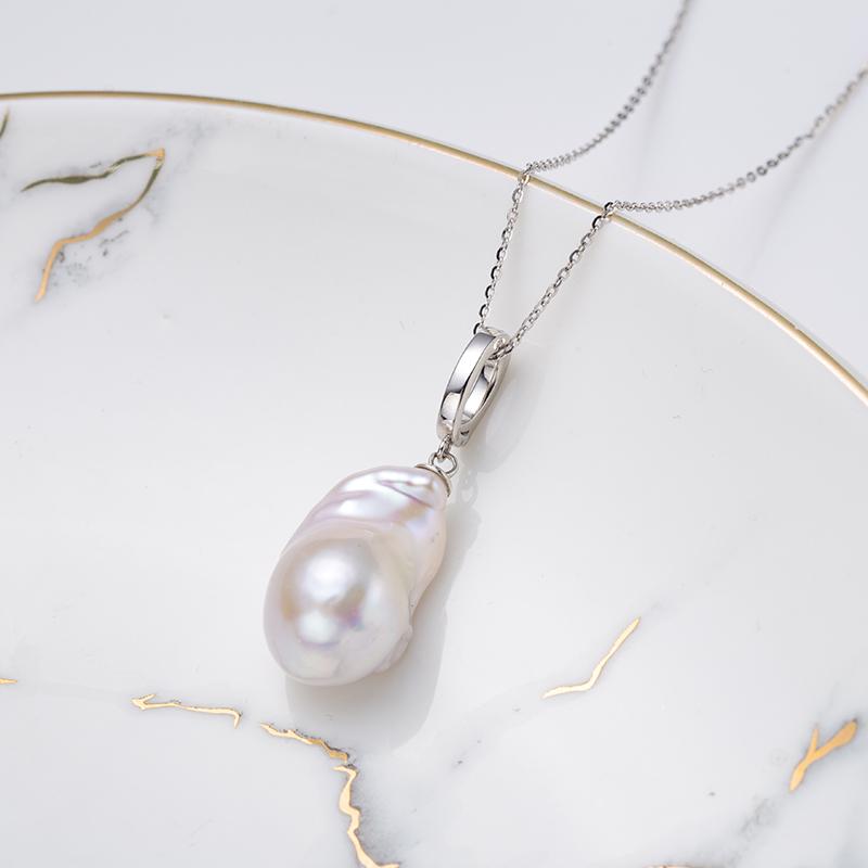 Multi-purpose Clasp Baroque Pearl Pendant: 13-20mm Freshwater S925 Silver (TSBJ613)