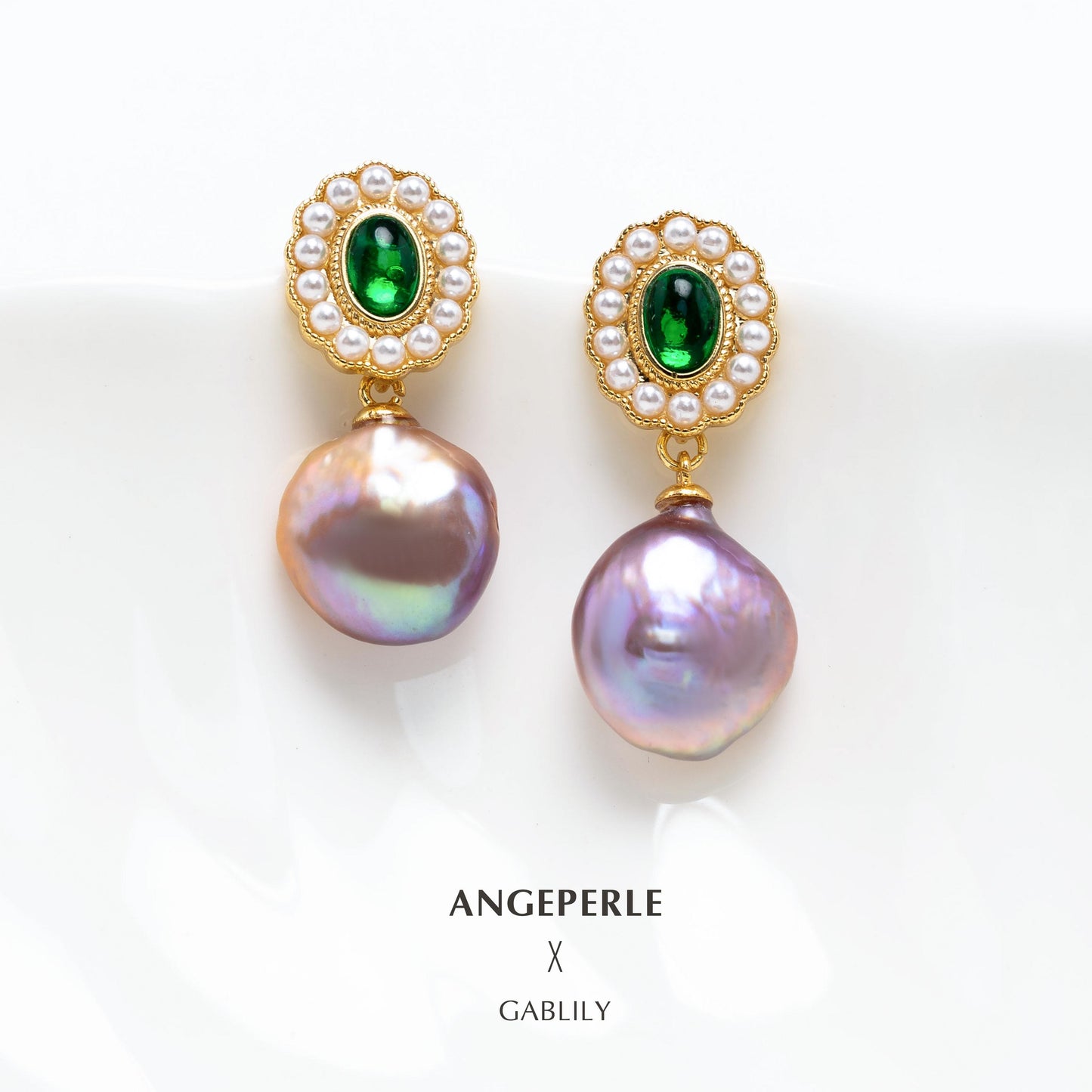 Colorful Baroque Pearl Earrings：12-13mm Freshwater Alloy (TSYM138)