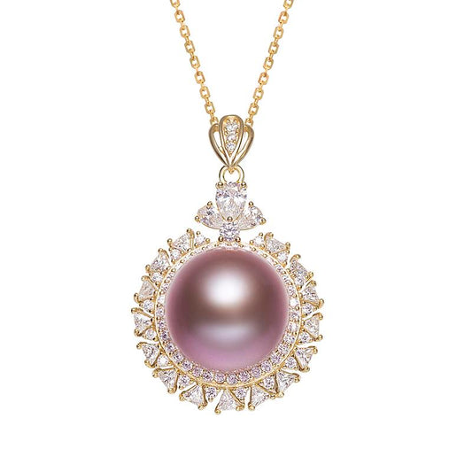 Designer Edison Purple Pearl Pendant：10-11mm Freshwater S925 Silver (TSXX190)