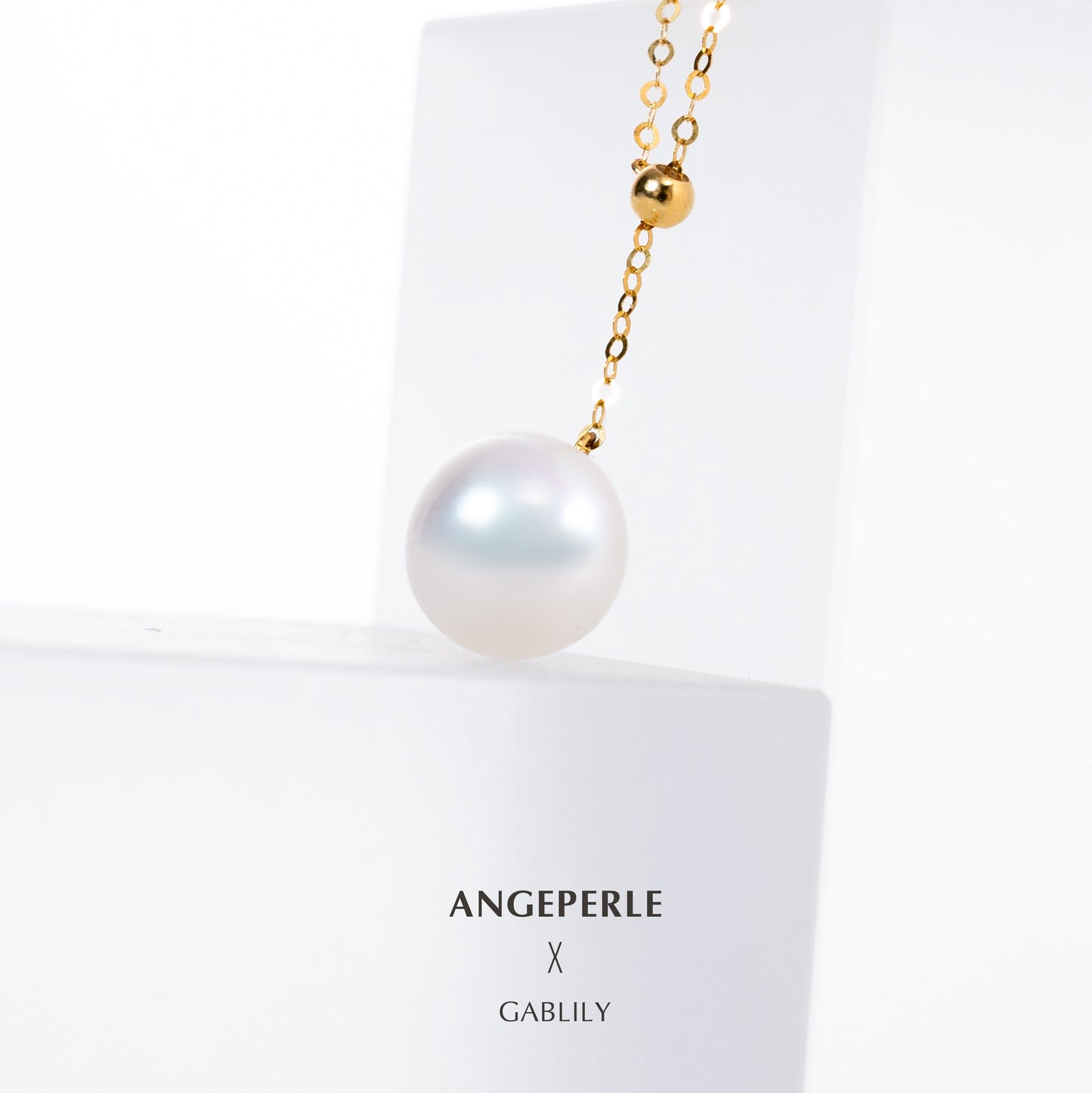 CGRL Certificate Gablily Y Chain Pearl Pendant: 9-10mm Freshwater 18K Gold Chain (TSJCY724)