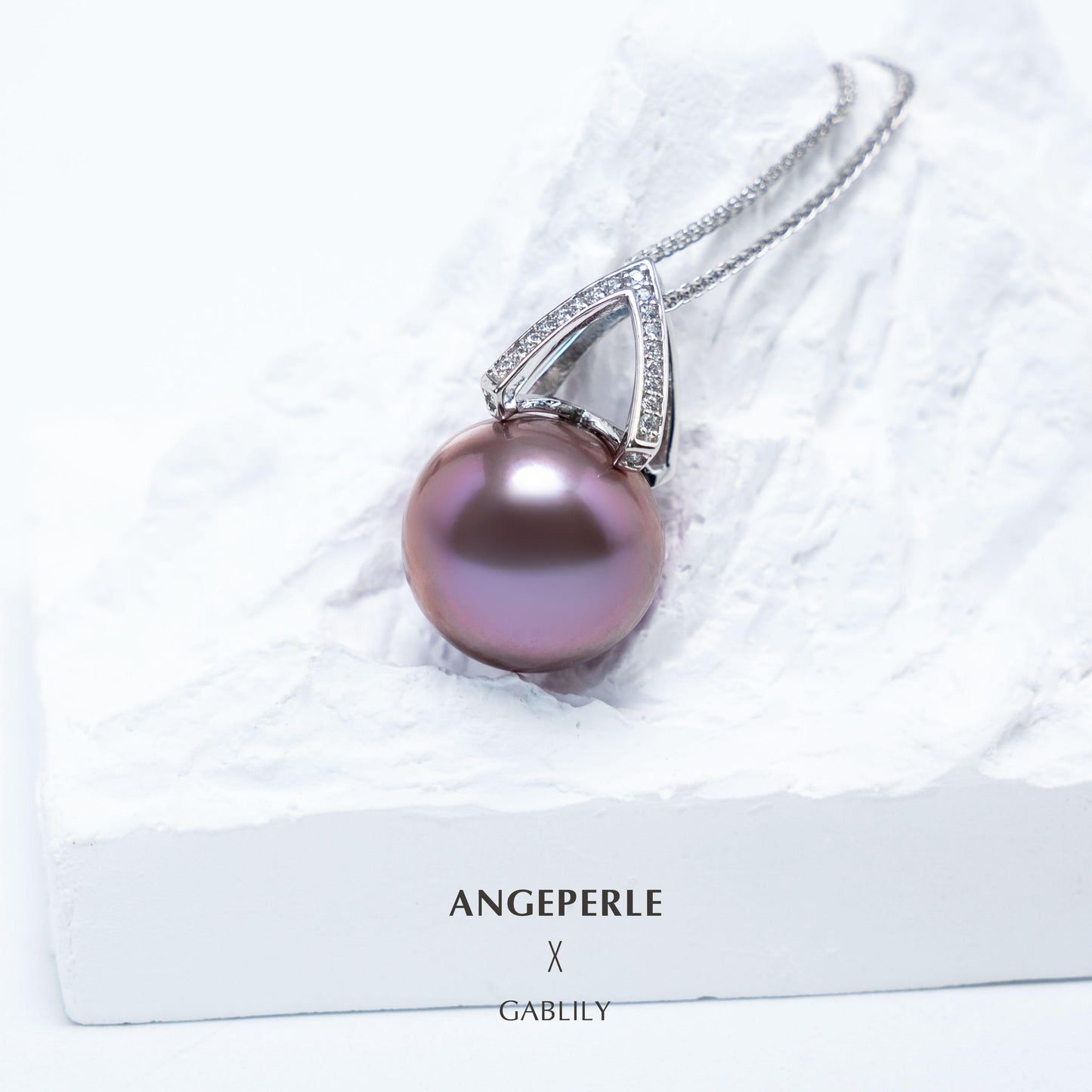 Interlaced Space-Time Edison Purple Pearl Pendant：13-14mm Freshwater S925 Silver (TSSLF12)