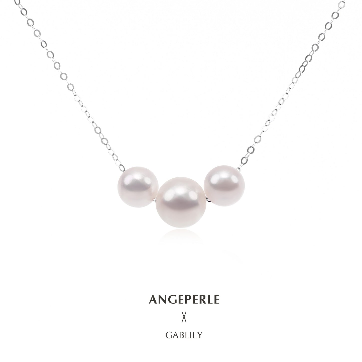 Akoya White Pearl Mickey Universal Chain Pearl Pendant: 5.5-6/7-7.5mm Seawater 18K Gold (TSGY087)