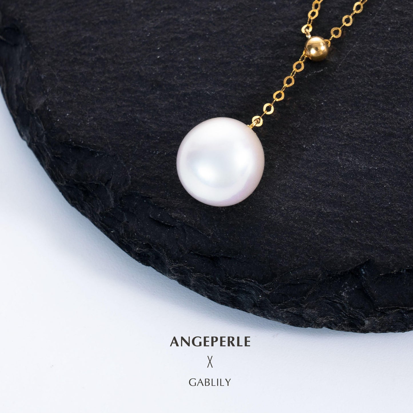 CGRL Certificate Gablily Y Chain Pearl Pendant: 9-10mm Freshwater 18K Gold Chain (TSJCY724)